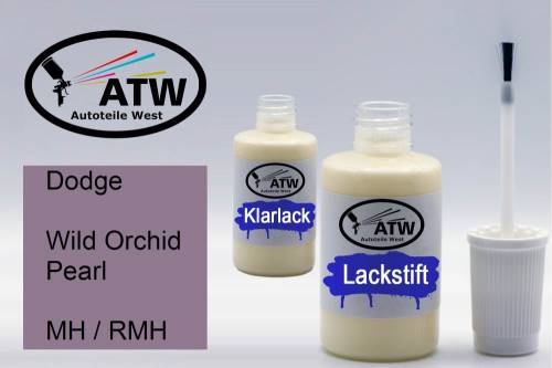 Dodge, Wild Orchid Pearl, MH / RMH: 20ml Lackstift + 20ml Klarlack - Set, von ATW Autoteile West.